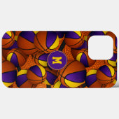 Paarse gouden team kleuren basketballen patroon Case-Mate iPhone case (Achterkant (horizontaal))