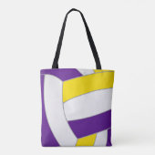 paarse gouden team kleuren volleybal atleet coach tote bag (Achterkant)