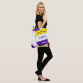 paarse gouden team kleuren volleybal atleet coach tote bag (Op model)
