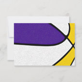 paarse gouden team kleurt basketbalverjaardag kaart (Achterkant)