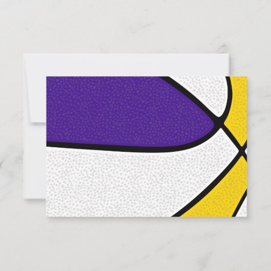 paarse gouden team kleurt basketbalverjaardag kaart (Achterkant)