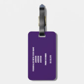 paarse gouden teamkleuren monogrammen volleybal bagagelabel (Achterkant verticaal)