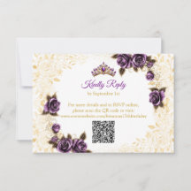 Paarse Gouden Tiara Rozen Vlinders Quinceañera