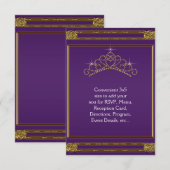 Paarse Gouden Tiara RSVP Alle Doeleinden (Voorkant / Achterkant)