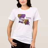 Paarse Gouden Tijger Home State Louisiana Tri-Blend Shirt (Voorkant)