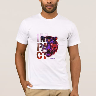 Paarse Gouden Tijger 'IMPACT' - Krachtige Gouden E T-shirt