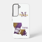 Paarse Gouden Tijger Oog Louisiana State Initiaal  Samsung Galaxy Hoesje (Achterkant)