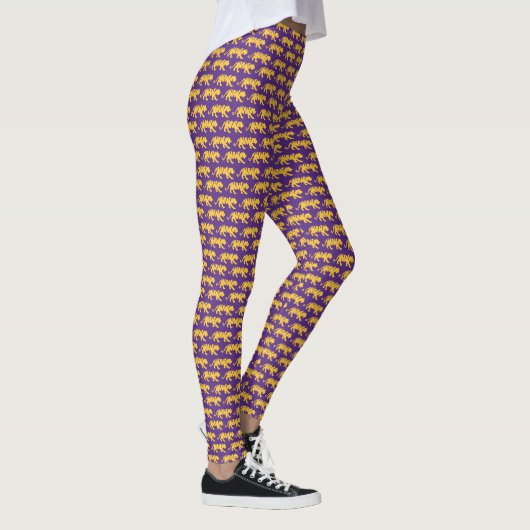 Paarse & Gouden Tijger Print Leggings | LSU-outfit (Rechts)