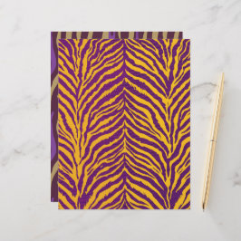 Paarse & Gouden Tijger Stripe Patroon Scrapbook Pa
