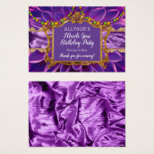 Paarse gouden Toon Elegant Mardi Gras Verjaardagsf Visitekaartje (Voorkant /achterkant)