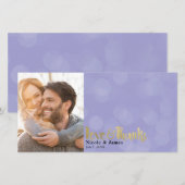 Paarse Gouden Trouwfoto Liefde & Dank Bedankt (Voorkant / Achterkant)