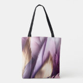 Paarse & gouden veren gepersonaliseerd tote bag (Achterkant)