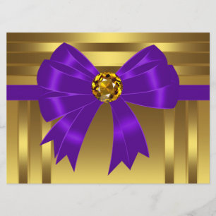 Paarse gouden verjaardagsfeest uitnodigingen