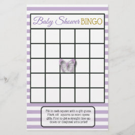 Paarse & Gouden Vlinder Baby Shower Spellen Flyer