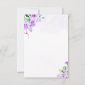 Paarse gouden vlinder bloemenmeisje Baby shower Bedankkaart (Achterkant)