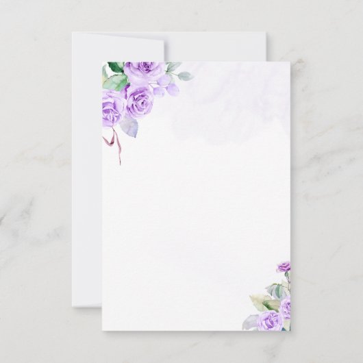 Paarse gouden vlinder bloemenmeisje Baby shower Bedankkaart (Achterkant)