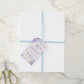 Paarse gouden vlinder bloemenmeisje Baby shower Cadeaulabel (Met Touw)