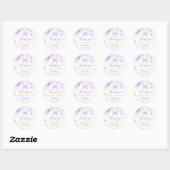 Paarse gouden vlinder bloemenmeisje Baby shower Ronde Sticker (Vel)