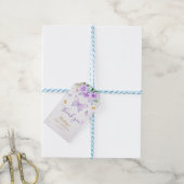Paarse gouden vlinder bloemig Baby shower Cadeaulabel (Met Touw)