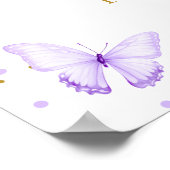 Paarse gouden vlinder bloemige baby's zijn zoet poster (Hoek)