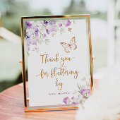 Paarse gouden vlinder Hartelijk dank voor uw vlott Poster