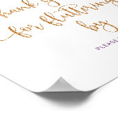 Paarse gouden vlinder Hartelijk dank voor uw vlott Poster (Hoek)