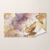 Paarse & gouden vlinder Waterverf vlinders Bad Handdoek (Handdoek)