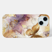 Paarse & gouden vlinder Waterverf vlinders Case-Mate iPhone Case (Achterkant (horizontaal))