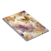 Paarse & gouden vlinder Waterverf vlinders Notitieboek (Rechterzijde)