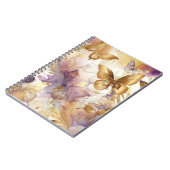 Paarse & gouden vlinder Waterverf vlinders Notitieboek (Linkerzijde)