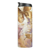 Paarse & gouden vlinder Waterverf vlinders Thermosbeker (Geroteerd rechts)