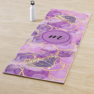 paarse gouden vlinder waterverf yogamat