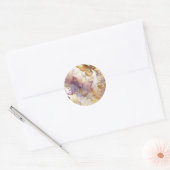 Paarse & gouden vlinderjurk Fantasy Sweet 16 Ronde Sticker (Envelop)