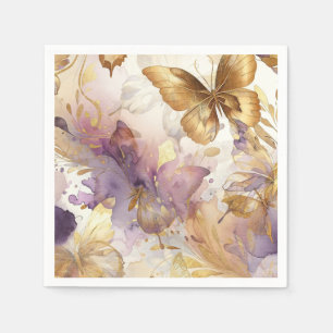 Paarse & gouden vlinderjurk Fantasy Sweet 16 Servet