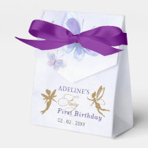 Paarse gouden vlinders Fairy eerste verjaardag