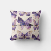 Paarse gouden vlinders glitter kussen (Voorkant)