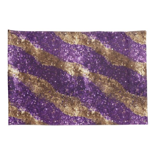 Paarse gouden vlinders glitter kussensloop (Achterkant-Rechts)