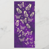 Paarse gouden vlinders Quinceañera 15e verjaardag Menu (Achterkant)