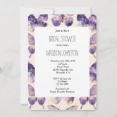 Paarse gouden vlinders Vrijgezellenfeest Kaart (Voorkant)