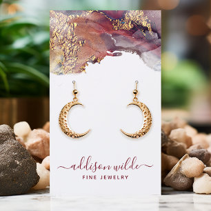 Paarse Gouden Vloeibare Waterverfinkt Sieraden Dis Visitekaartje