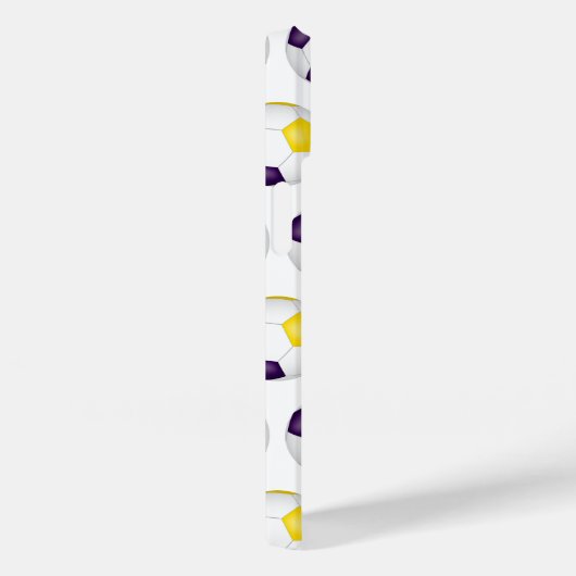 paarse gouden voetballen patroon monogram Case-Mate iPhone case (Achterkant / Rechts)