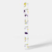 paarse gouden voetballen patroon monogram Case-Mate iPhone case (Achterkant / Links)