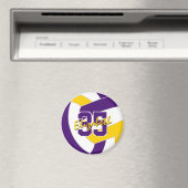 paarse gouden volleybal team kleuren geschenken magneet (Insitu (Vaatwasser))