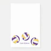 Paarse gouden volleyballen coach atleet naam post-it® notes (Voorkant)
