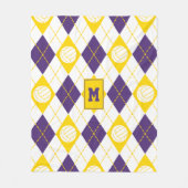 paarse gouden volleybalplokleuren argyle fleece deken (Voorkant)