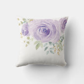 Paarse Gouden Waterverf Bloemige Geboorte Stats Nu Kussen (Achterkant)