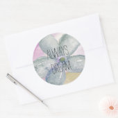 Paarse gouden Waterverf Droombloem Ronde Sticker (Envelop)
