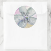 Paarse gouden Waterverf Droombloem Ronde Sticker (Tas)