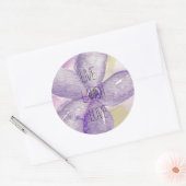 Paarse gouden Waterverf Droombloem Ronde Sticker (Envelop)