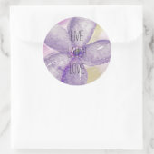 Paarse gouden Waterverf Droombloem Ronde Sticker (Tas)